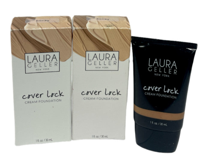 Laura Geller Cover Lock Cream Foundation - Honey, 1oz, Pack of 2