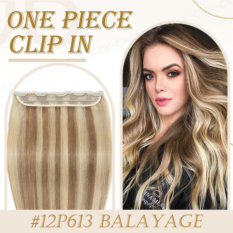 Thick Clip-In Human Hair Extensions Full Head 100% Remy Hair, Natural Black