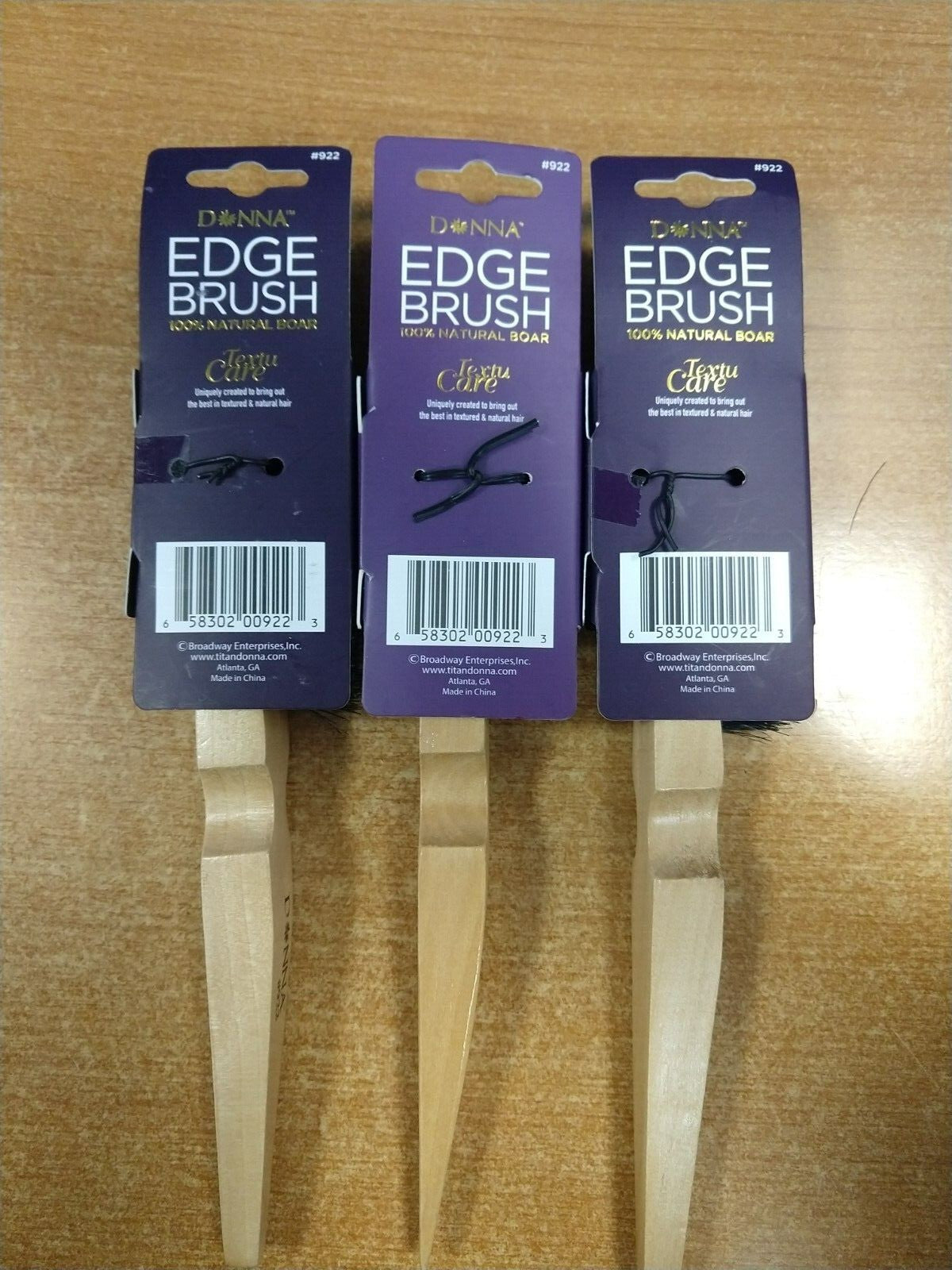 Natural Boar Bristle Edge Brush Set - 2 or 3 Pack for Styling & Hair Care