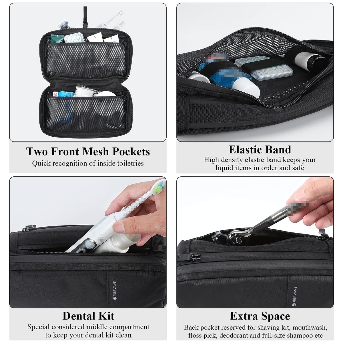 Large Waterproof Travel Toiletry Bag Hanging Dopp Kit for Men