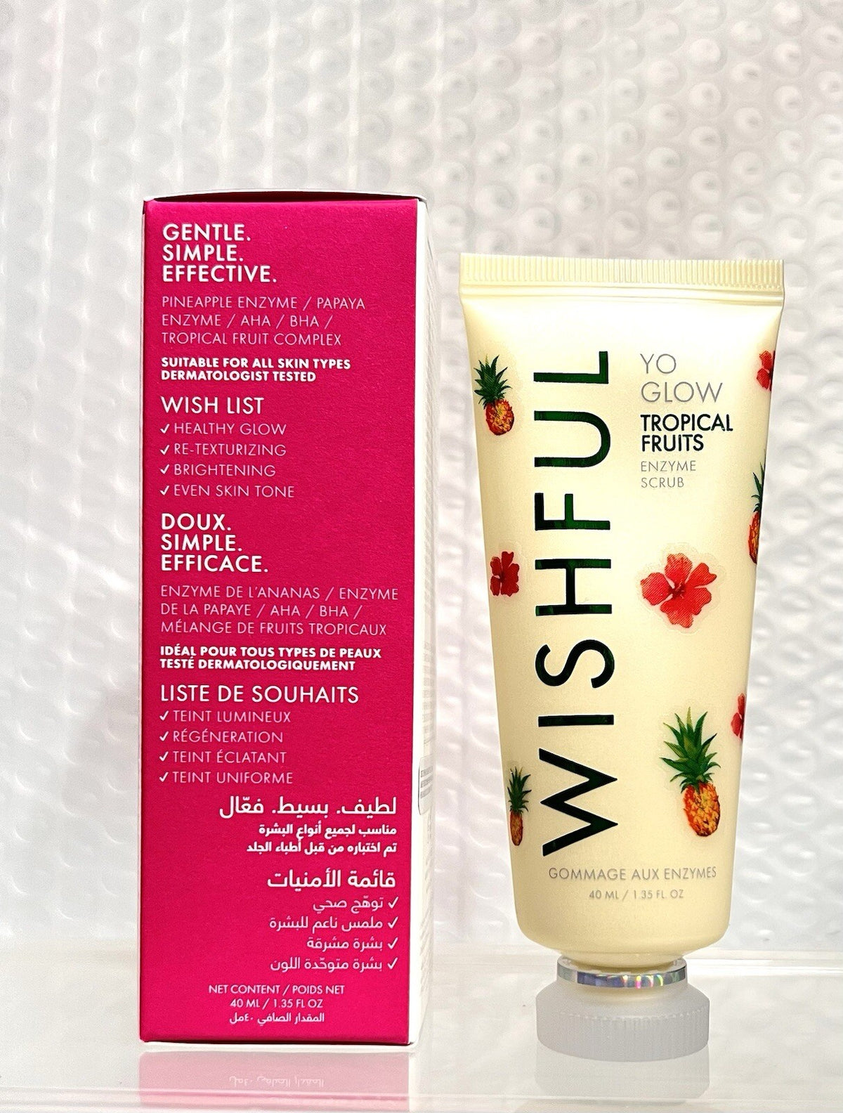 Wishful by Huda Beauty Yo Glow Enzyme Scrub Tropical Fruit (40ml)