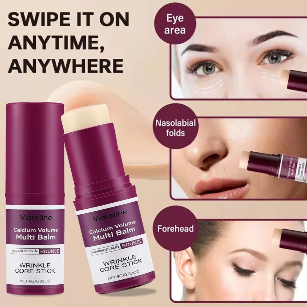 Calcium Collagen Plumping Balm Stick for Neck Face & Eye Deep Moisturizing Set