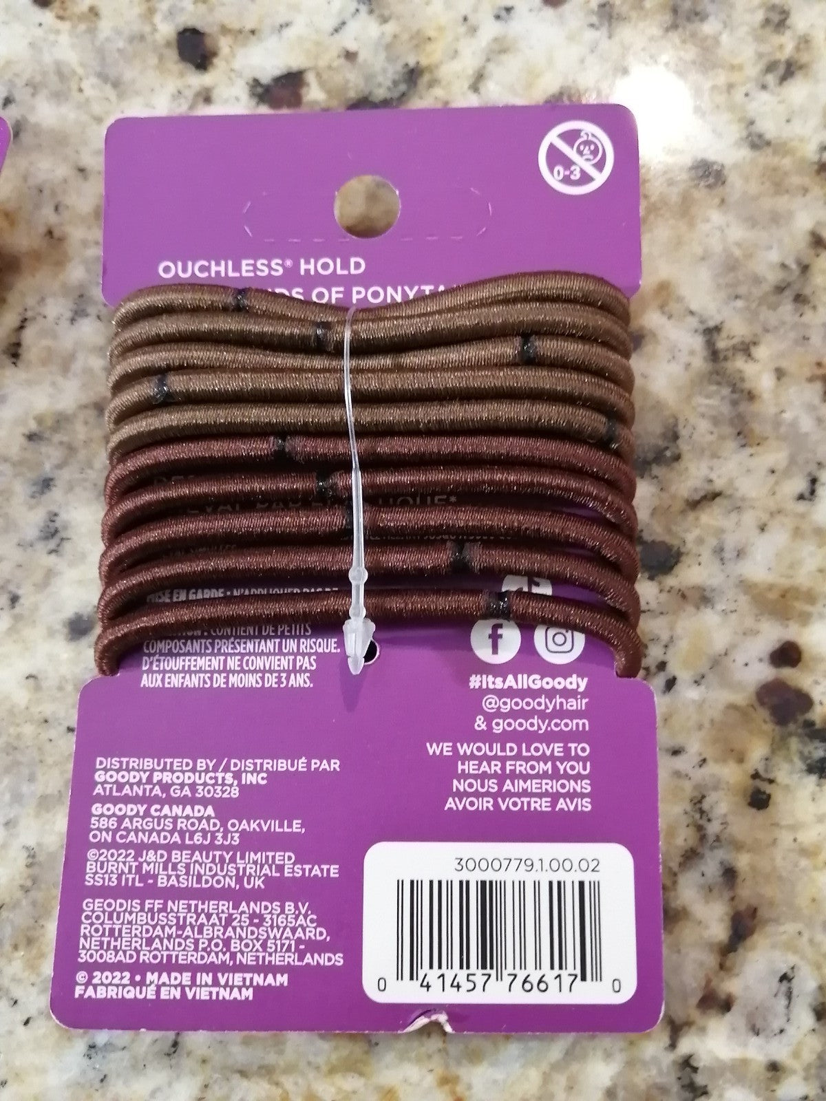 Goody Ouchless Hair Elastics No Pull Breakage Tangle-Free 10 Count x