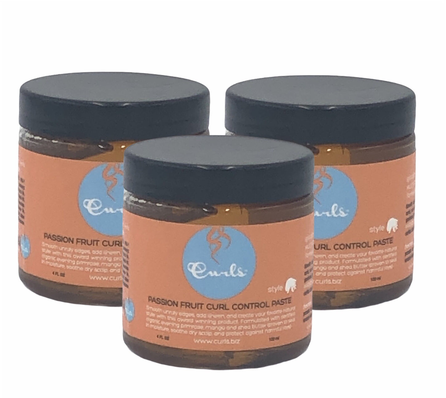 Passion Fruit Curl Control Paste - 3 Pack 4 oz Sculpting Shine Pomade for Natural Hair