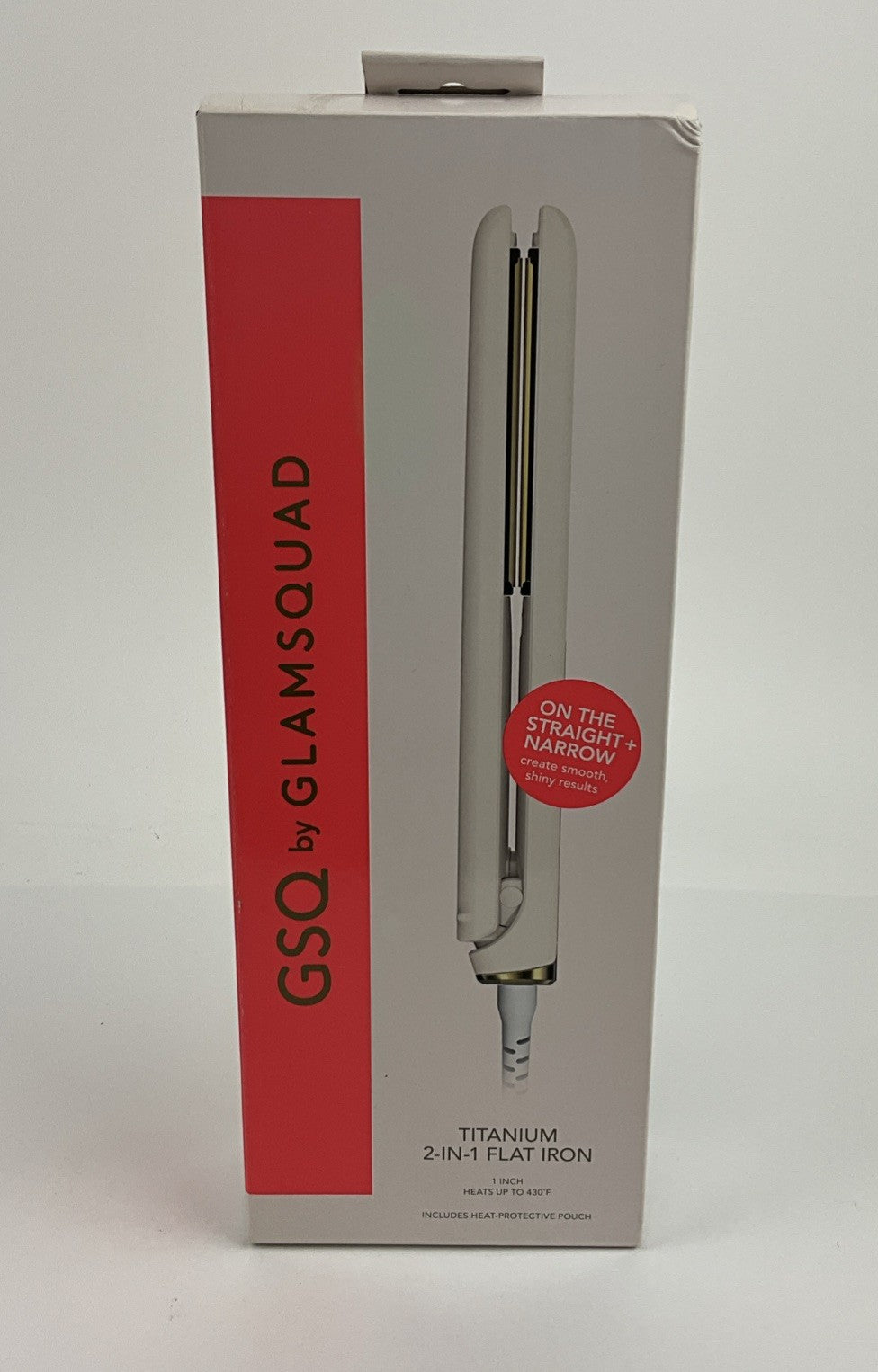 GSQ Titanium 2-in-1 Flat Iron for Hair - 1 Inch Straight & Curling Iron