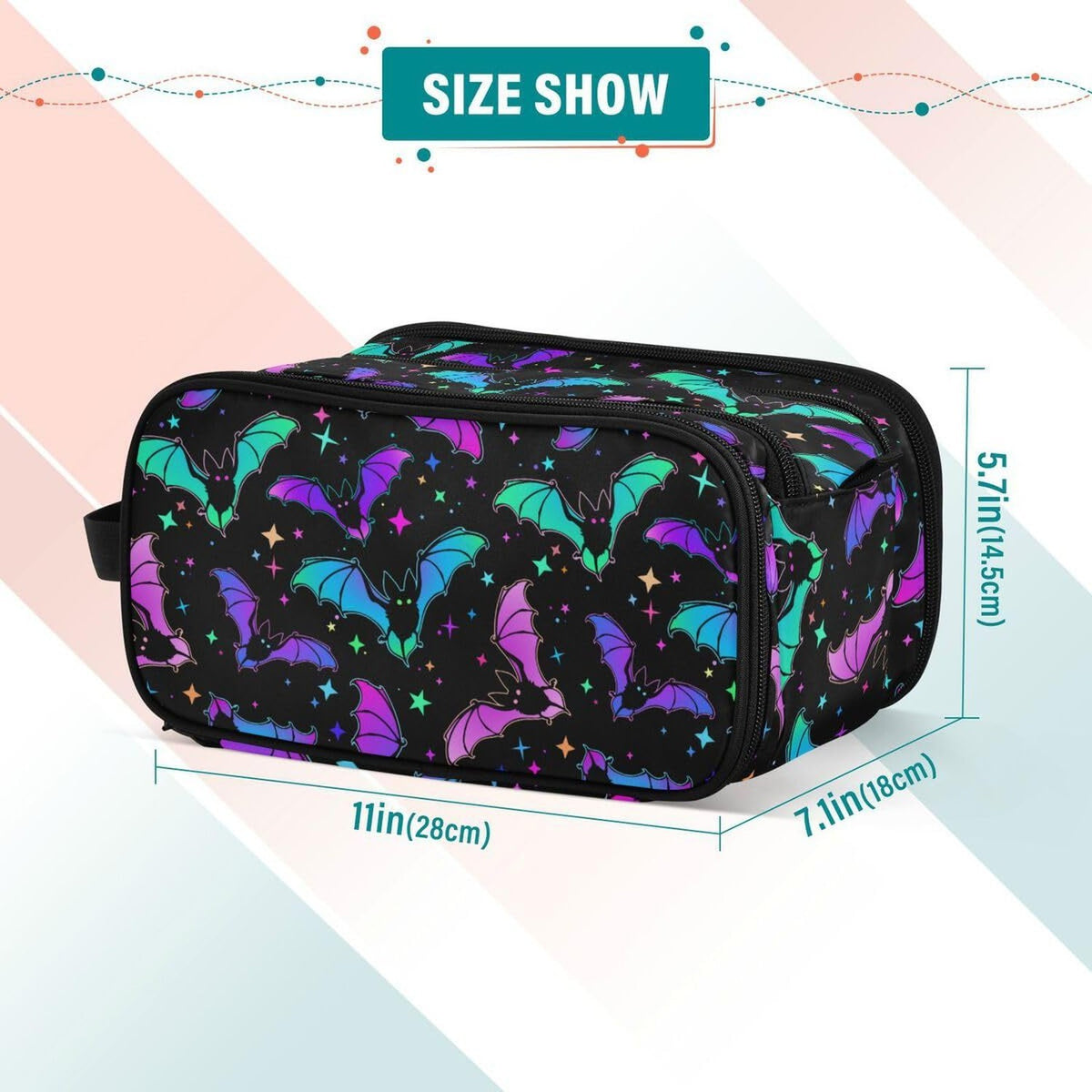 Large Capacity Makeup Bag with Multiple Compartments Travel Toiletry Organizer