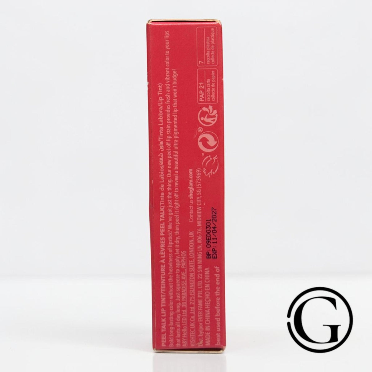 Lip Tint Peel-Off Red 3.3ml - Long-Lasting, Transfer-Proof Lip Color