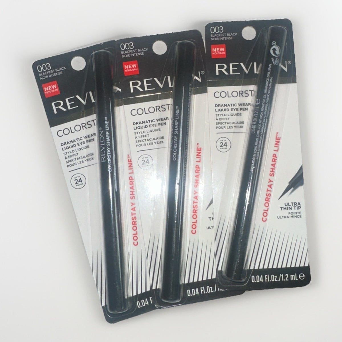 3-Pack Liquid Eye Pen Set with Ultra Thin Tip - Blackest Black