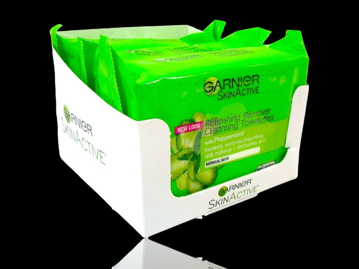 (Lot of 3) Garnier Makeup Remover Wipes for Normal Skin - Cleansing Towelettes with Peppermint