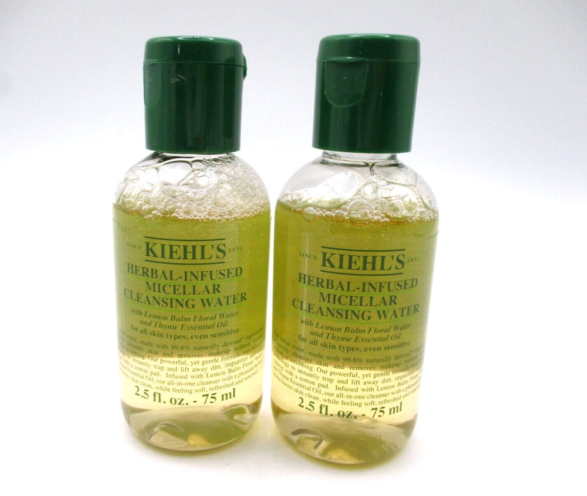Micellar Cleansing Water Set - Herbal Infused Facial Cleanser, 2.5 oz x 2