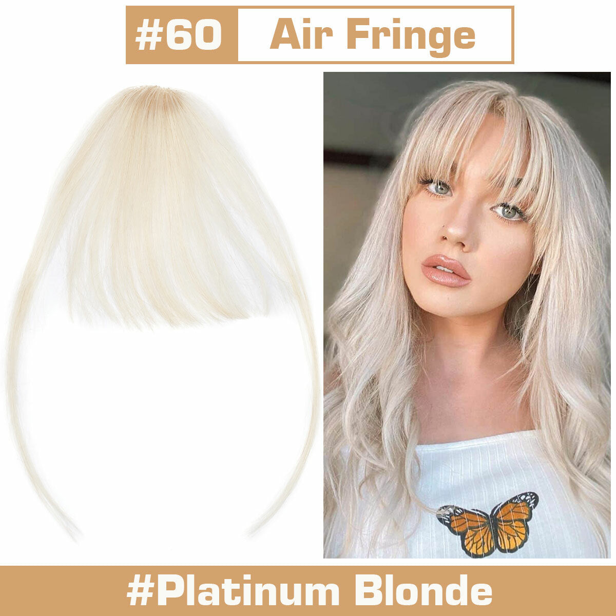 Clip-In Hair Fringes for Thick & Choppy Bangs - Remy Human Hair Extensions