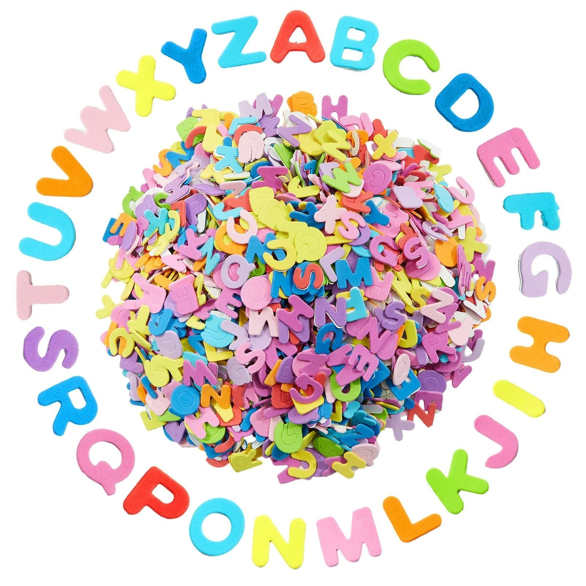 Foam Letter Stickers - 1560 Pieces, 12 Colors, Perfect for Crafts & Education