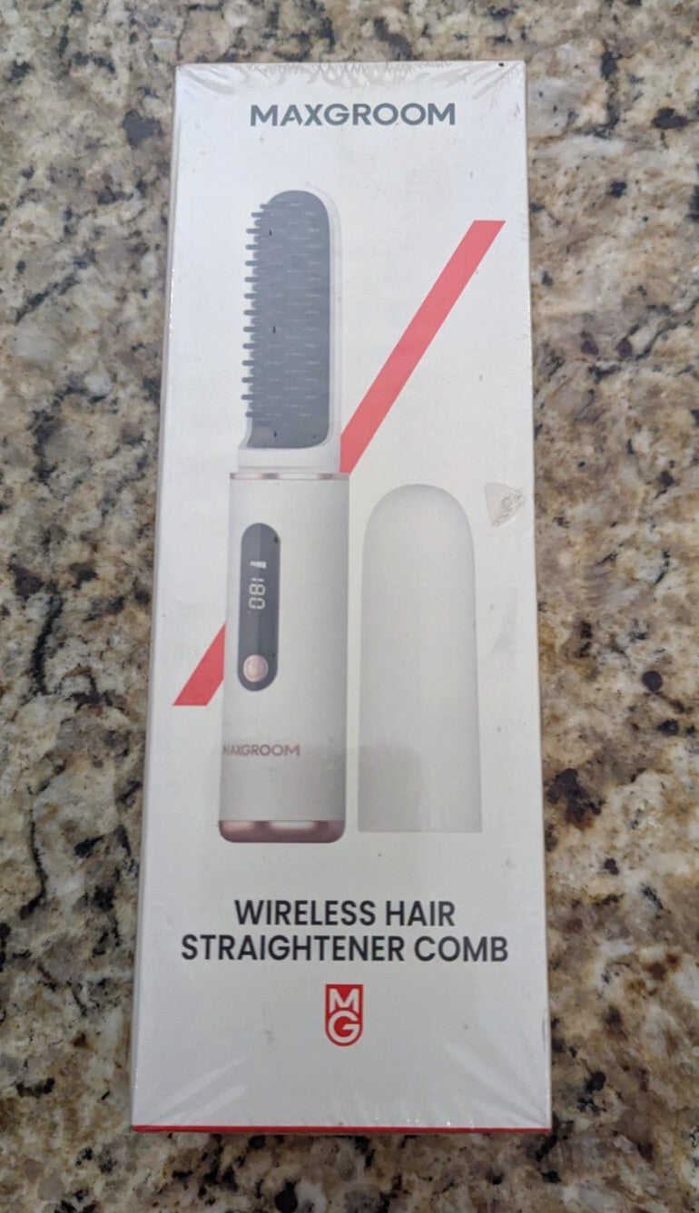 Wireless Hair Straightener Comb Brush - Cordless Rechargeable Travel Styler