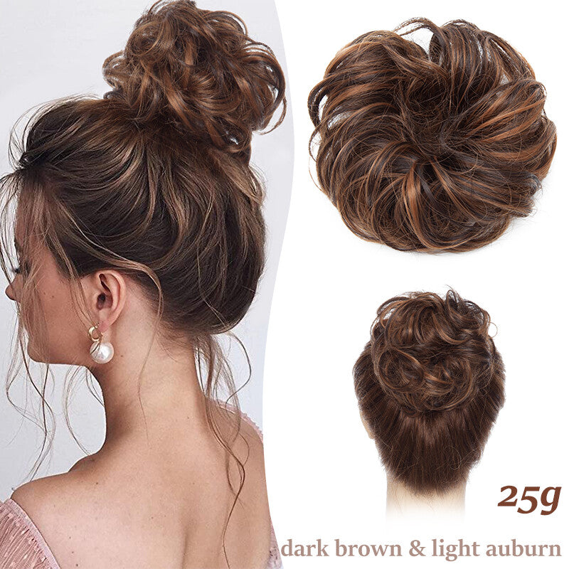 Thick Curly Messy Bun Hair Piece - Synthetic Hair Extensions for Updo & Volume