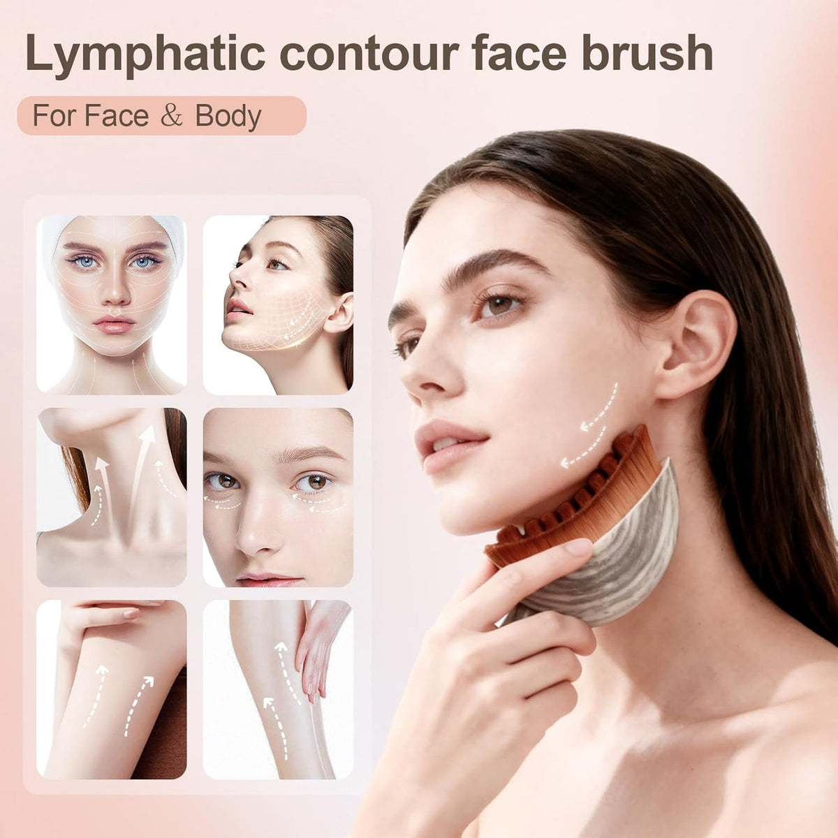 Lymphatic Face Brush Set for Facial Sculpting & Gentle Cleansing