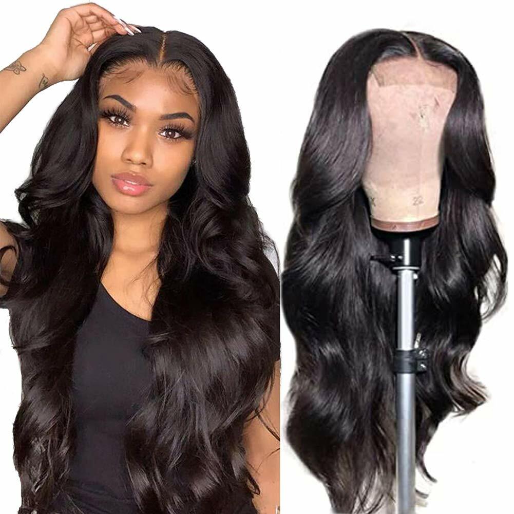 Black Long Body Wave Wig for Women - Natural Curly Wavy Full Hair Extension