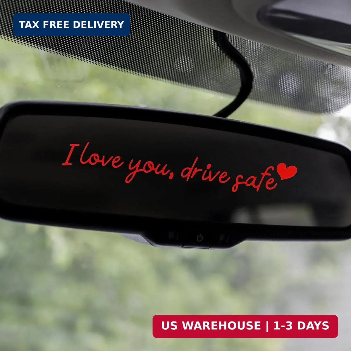5-Pack Car Rearview Mirror Decals - I Love You Drive Safe Vinyl Stickers