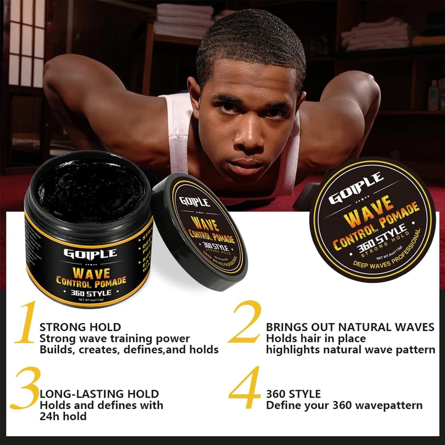Wave Butter 360 Wave Grease for Men - Natural Styling Pomade with Shea & Beeswax