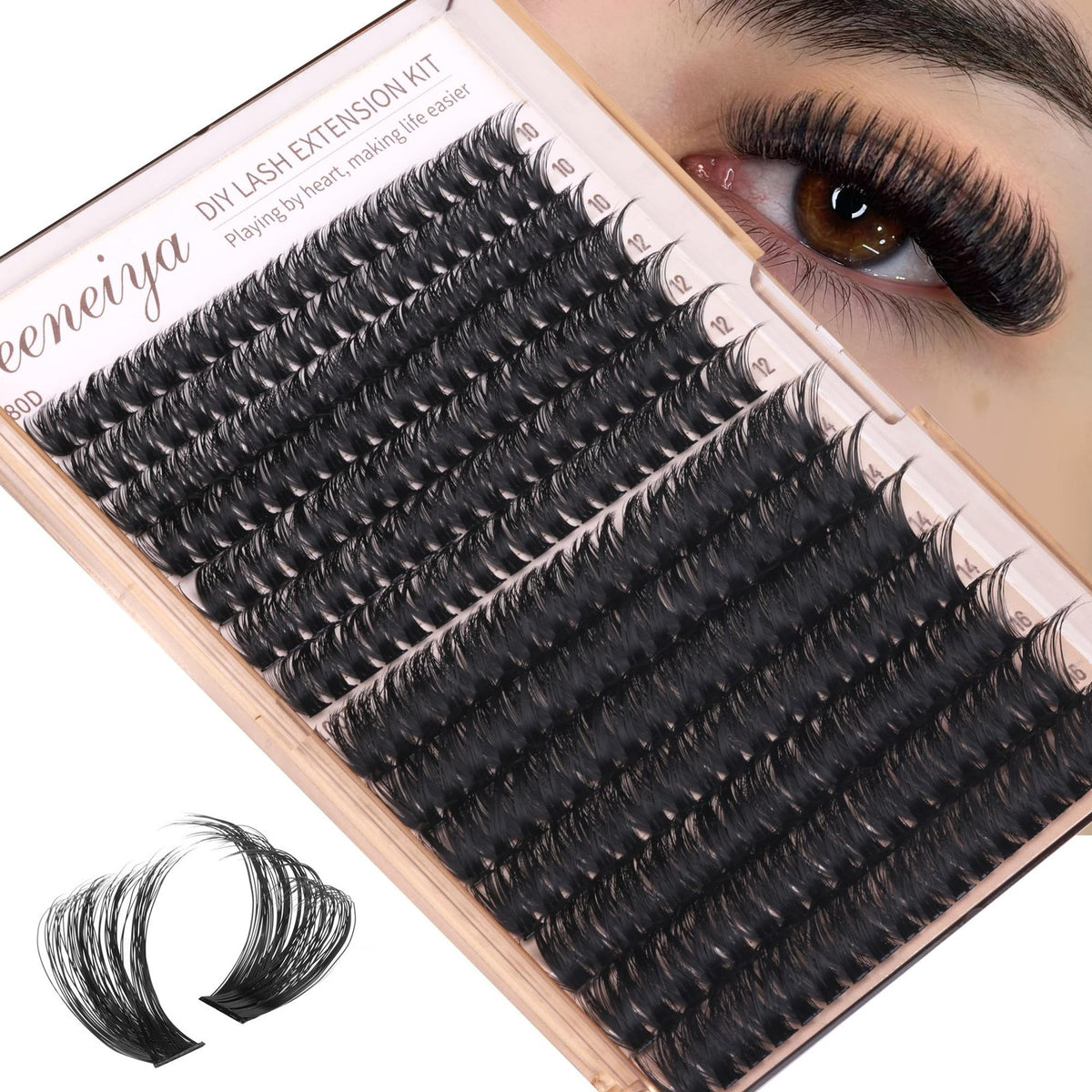 Volume Lash Clusters Kit DIY 300 Pieces Eyelash Extensions for Eyelash Extensions