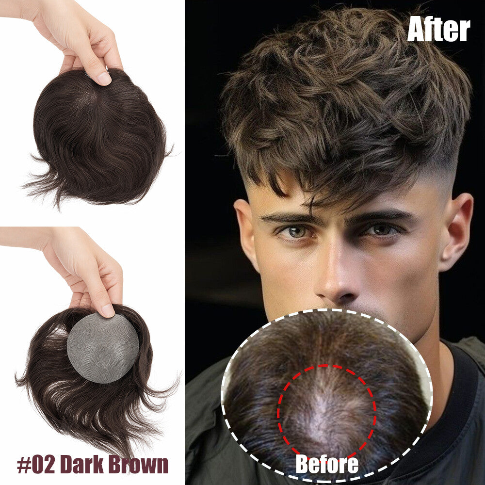 Men's Hair Patch for Bald Spot, Receding Hairline & Hair Loss Cover Up