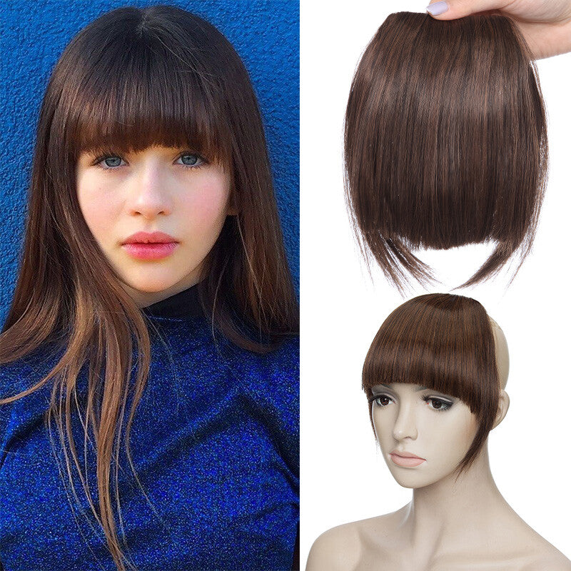 Clip-In Hair Bangs Extensions - Wispy, Natural, 9-inch Styles