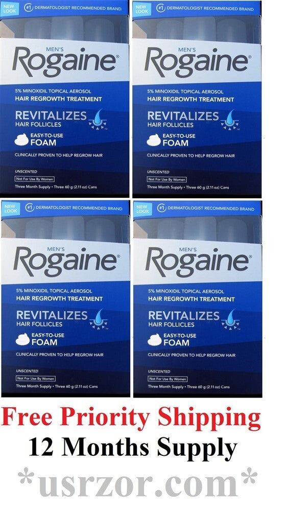 Minoxidil 5% Foam Hair Regrowth Treatment for Men - 12 Month Supply