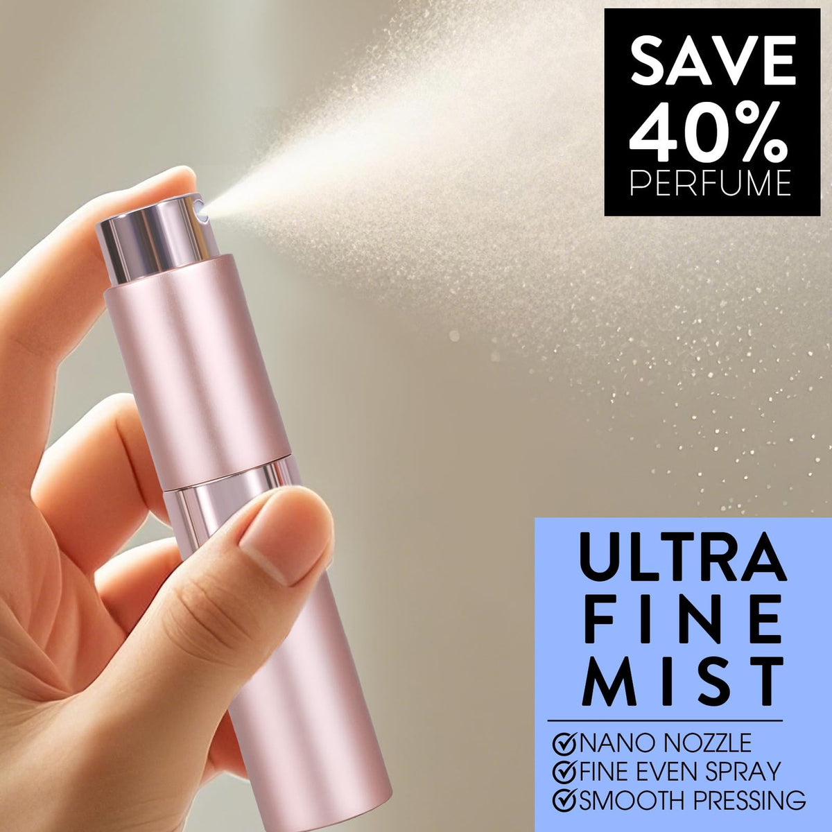8ML Refillable Perfume Atomizer Spray Bottles Travel Set - 6 Pack