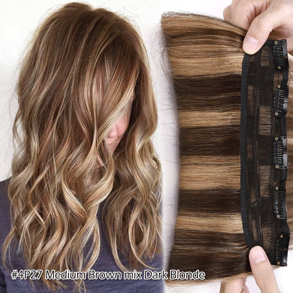 Clip-In Human Hair Extensions Full Head Highlight Straight