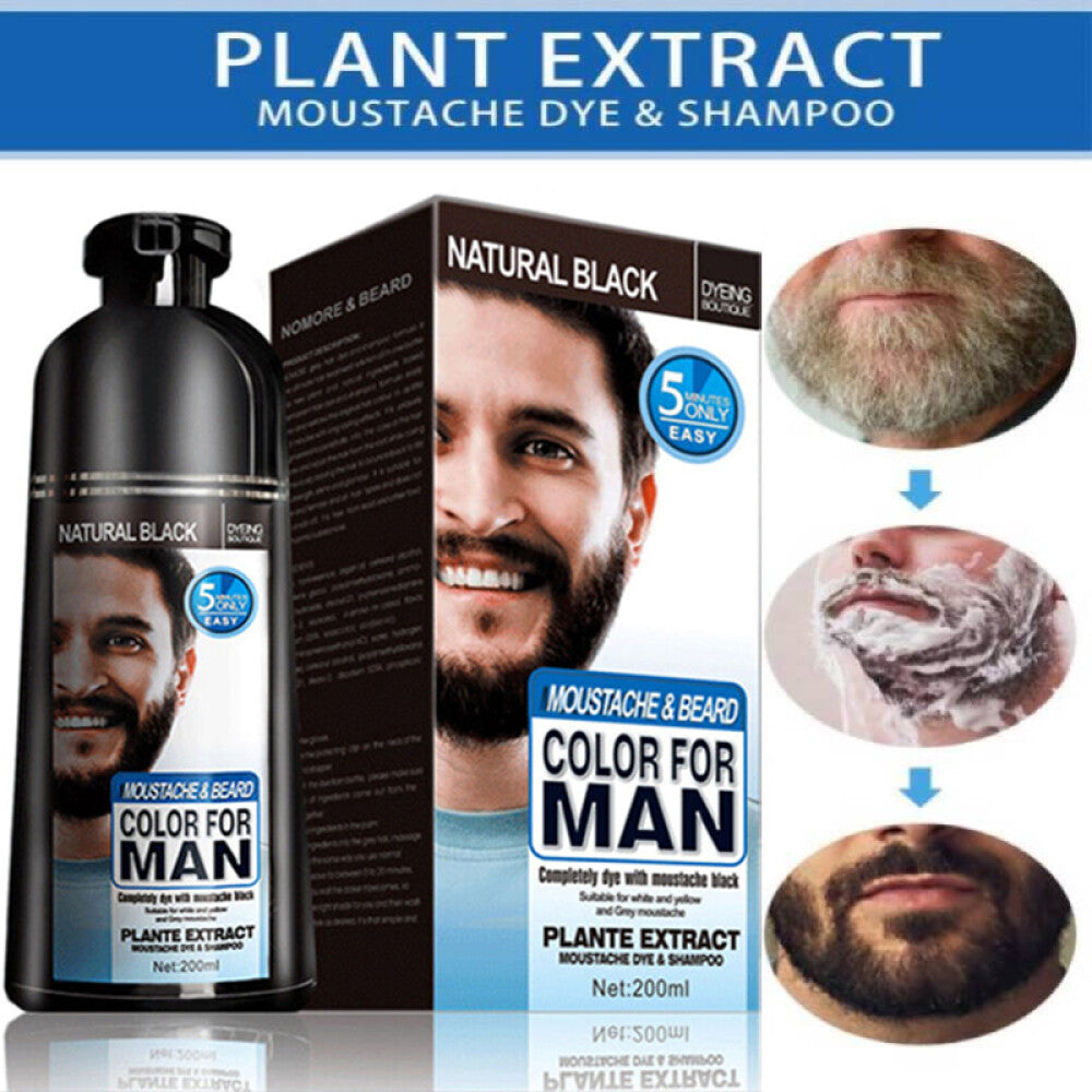 Permanent Black Beard Dye Shampoo 200ml