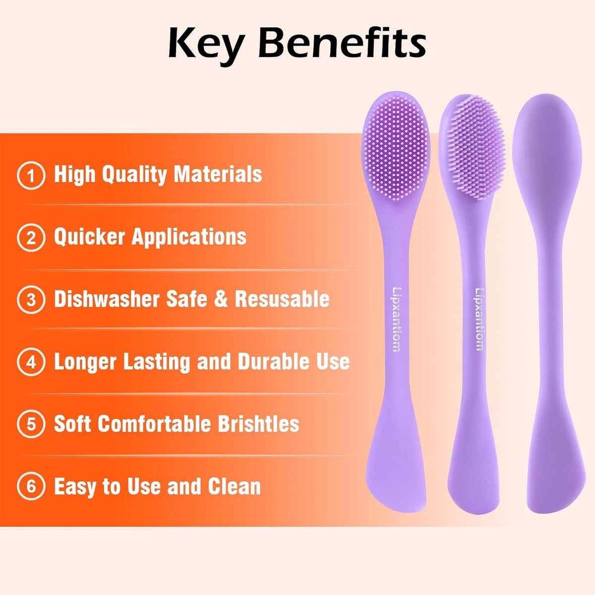 Silicone Facial Cleansing Brush Set - 2-in-1 Face Mask Applicator & Pore Cleanser