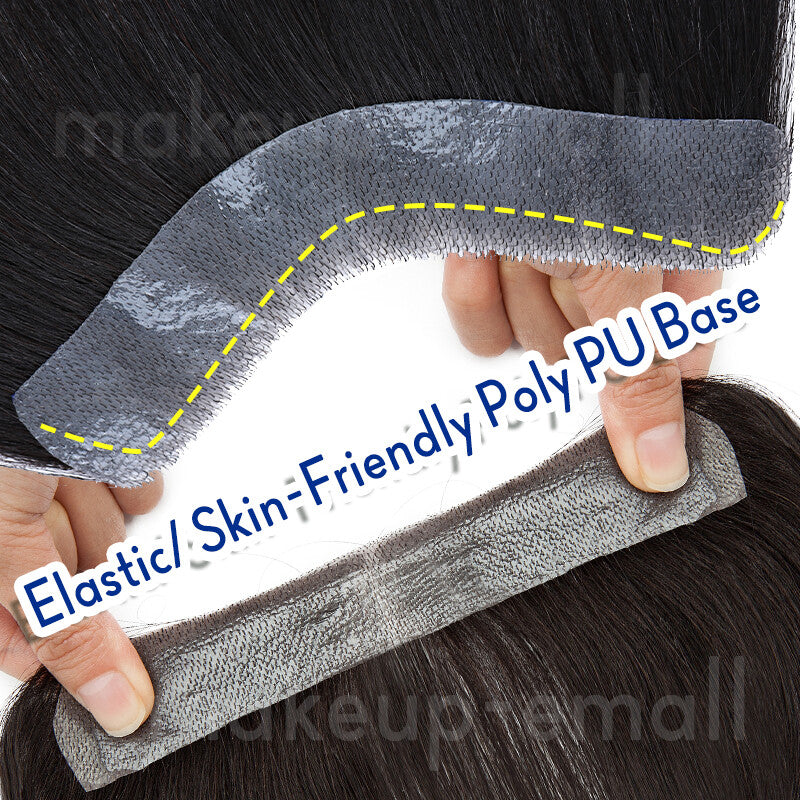 Human Hair Toupee for Men Receding Hairline - Skin PU Base & Natural Look