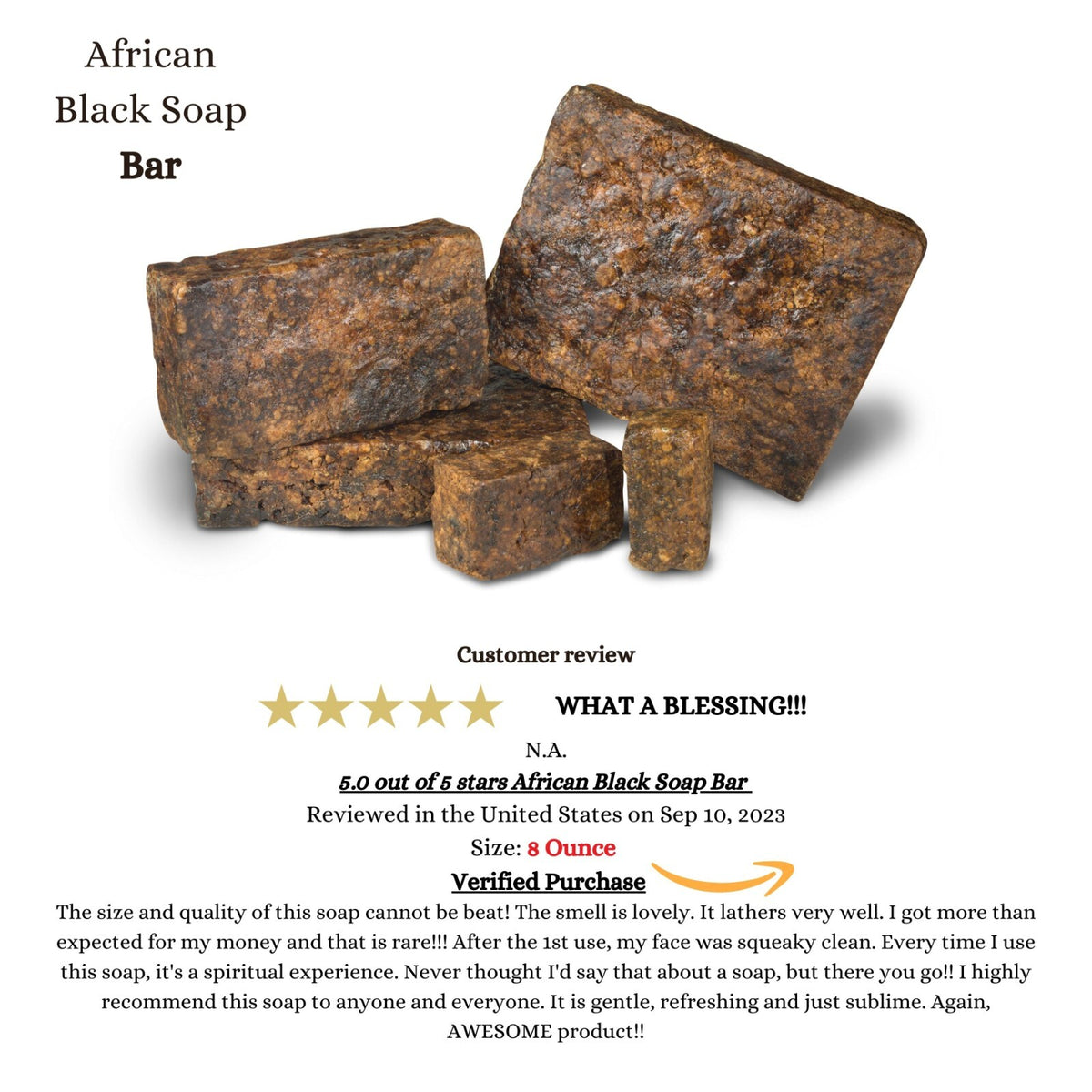African Black Soap Bar 10 lbs Organic Natural Unrefined Handmade Skin & Hair Care