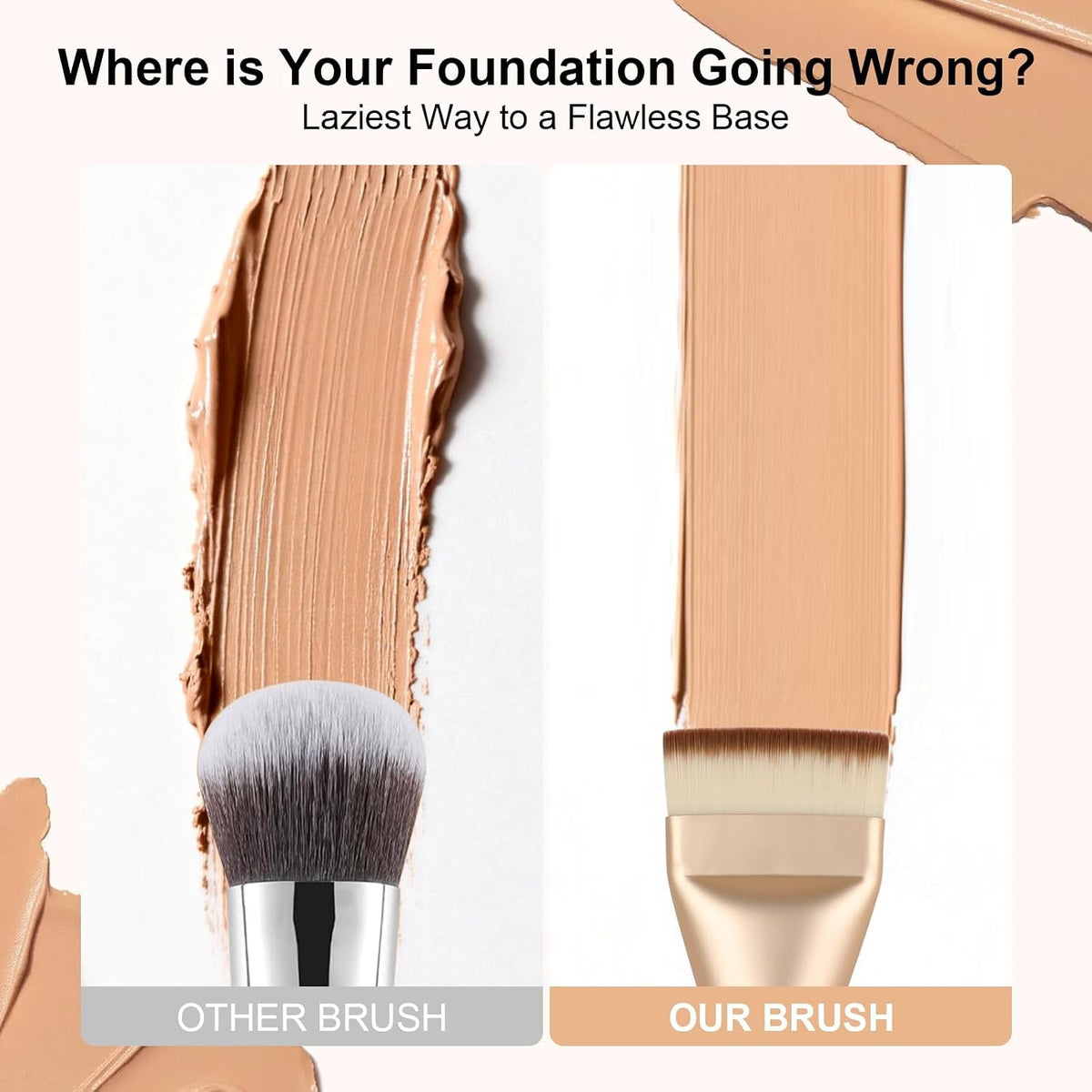 Flat Foundation Brush for Liquid Makeup - Precise Spatula Face Brush
