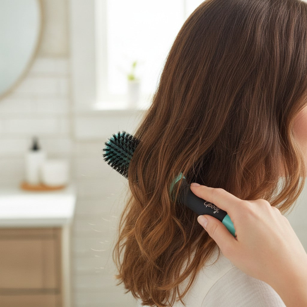 Boar Bristle Hair Brush for Shine and Frizz Control - Texture Smoothing Tool