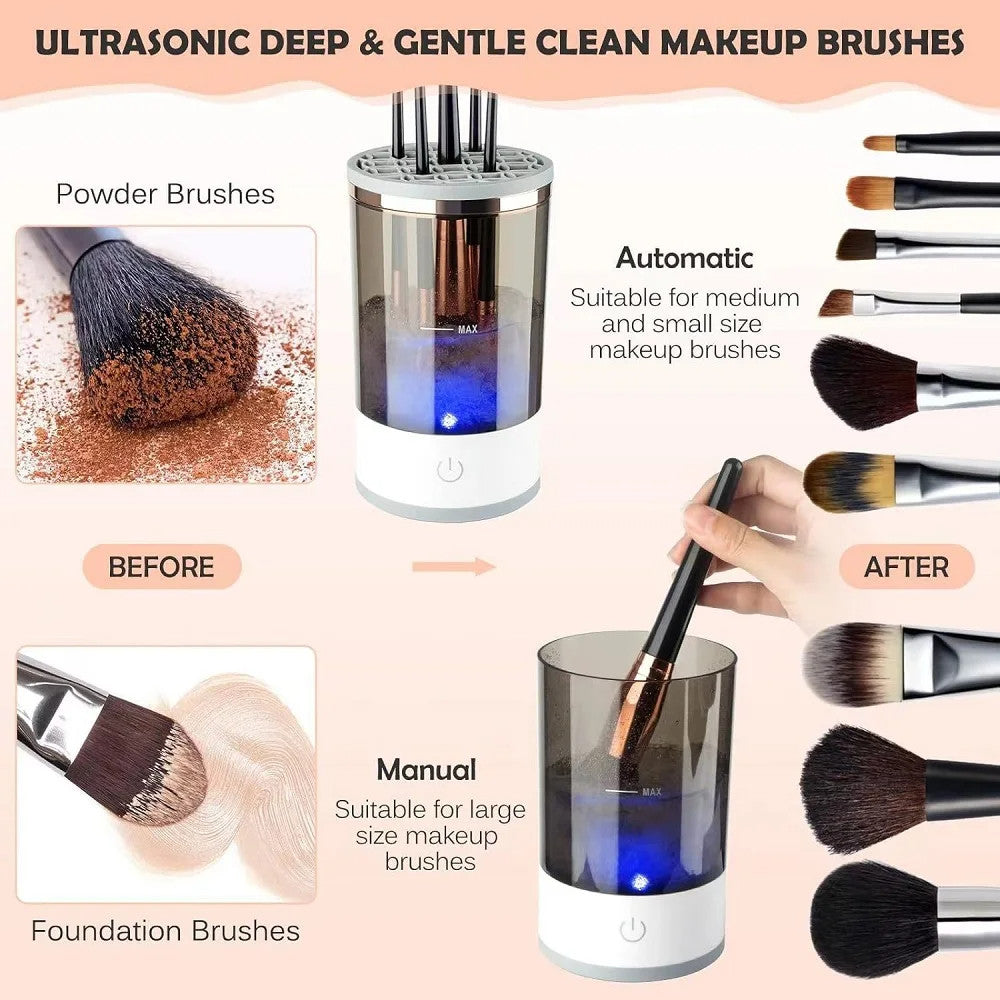 Automatic Makeup Brush Cleaner - Electric Cleaning Machine with USB Power Dryer