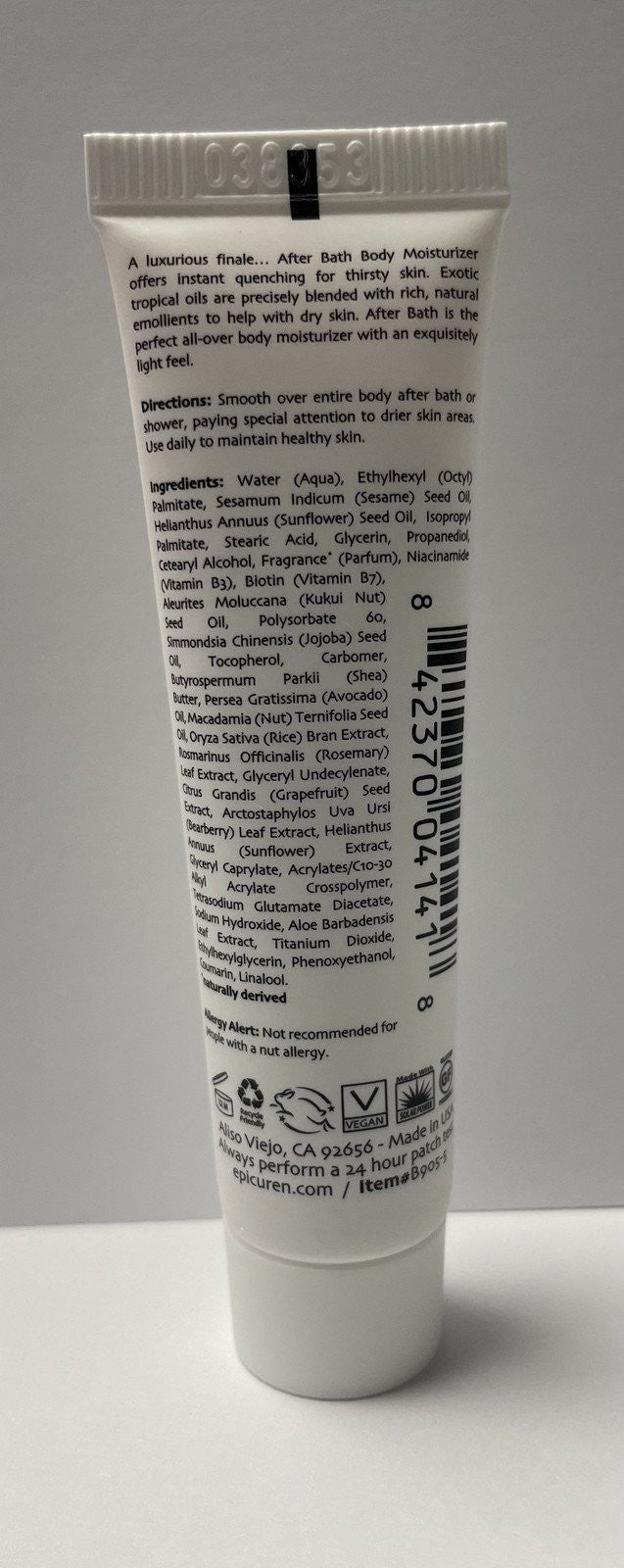 epicuren kukui coconut after bath moisturizer Travel Size 0.5oz 15ml