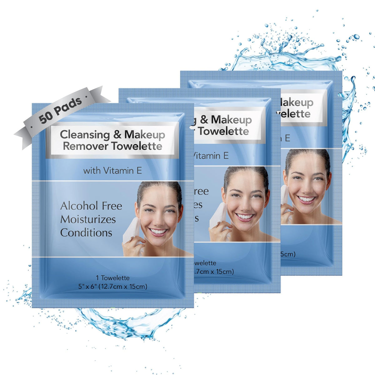 Makeup Remover Wipes Alcohol-Free Facial Cleansing Cloths with Vitamin E