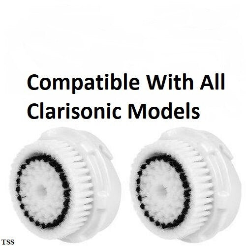 Sensitive Facial Brush Heads 2-Pack for Clarisonic Devices - Compatible with Mia Aria, Mia Fit, and More