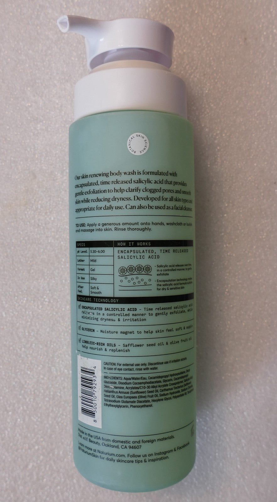 Salicylic Acid Body Wash for Skin Smoothing - Naturium 16.9 fl oz