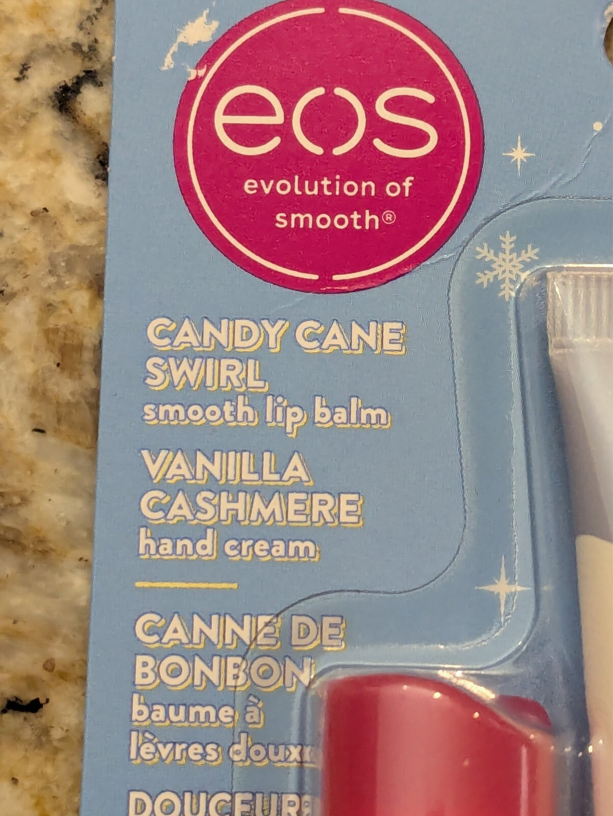 EOS 2-Piece Candy Cane Swirl Lip Balm & Vanilla Cashmere Hand Cream Set