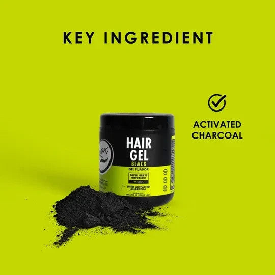 Ultra Strong Hold Hair Gel with Charcoal - Black Radiant, 17.6 Oz