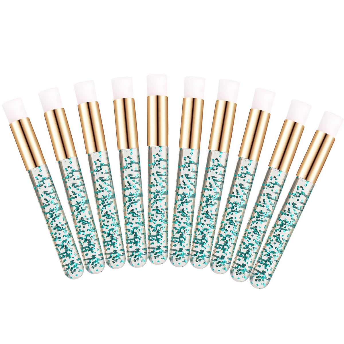 10pcs Lash Extension Cleanser Brushes - Soft Fiber, Peel Off Green