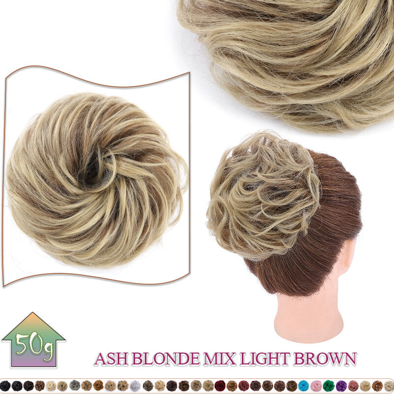 Curly Messy Bun Hair Extension Scrunchie Natural Updo Thick Human Hair