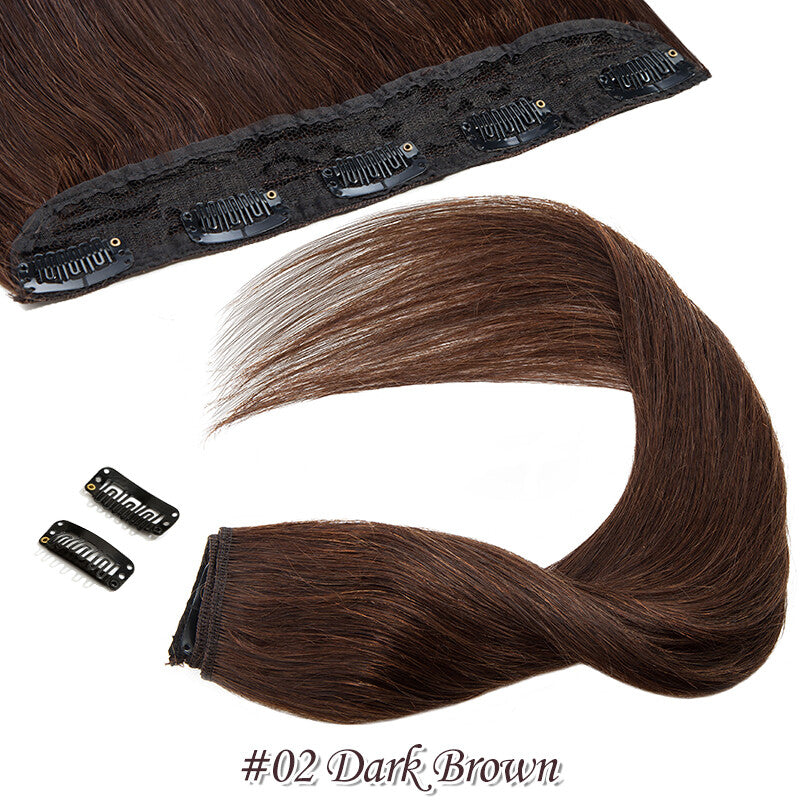 One Piece Clip-In Hair Extensions 100% Human Remy Full Head Thick Set