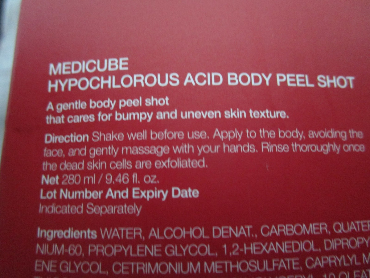Medicube Hypochlorous Acid Body Peel Shot New 6.7 oz + Box Exp 9/25/27