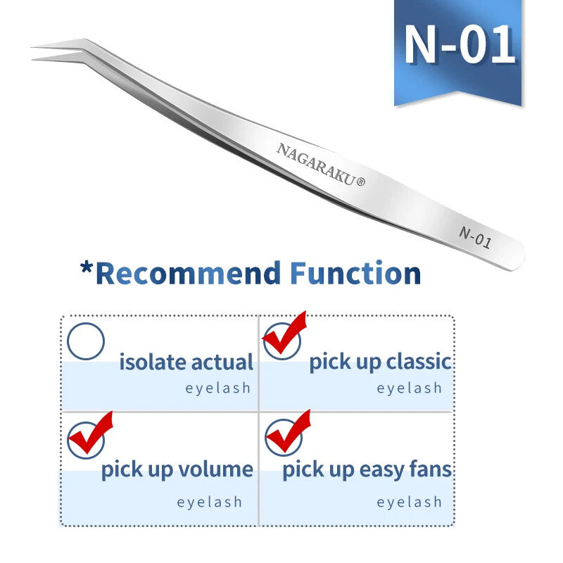 Eyelash Extension Tweezers Stainless Steel 3D Makeup Lash Applicator