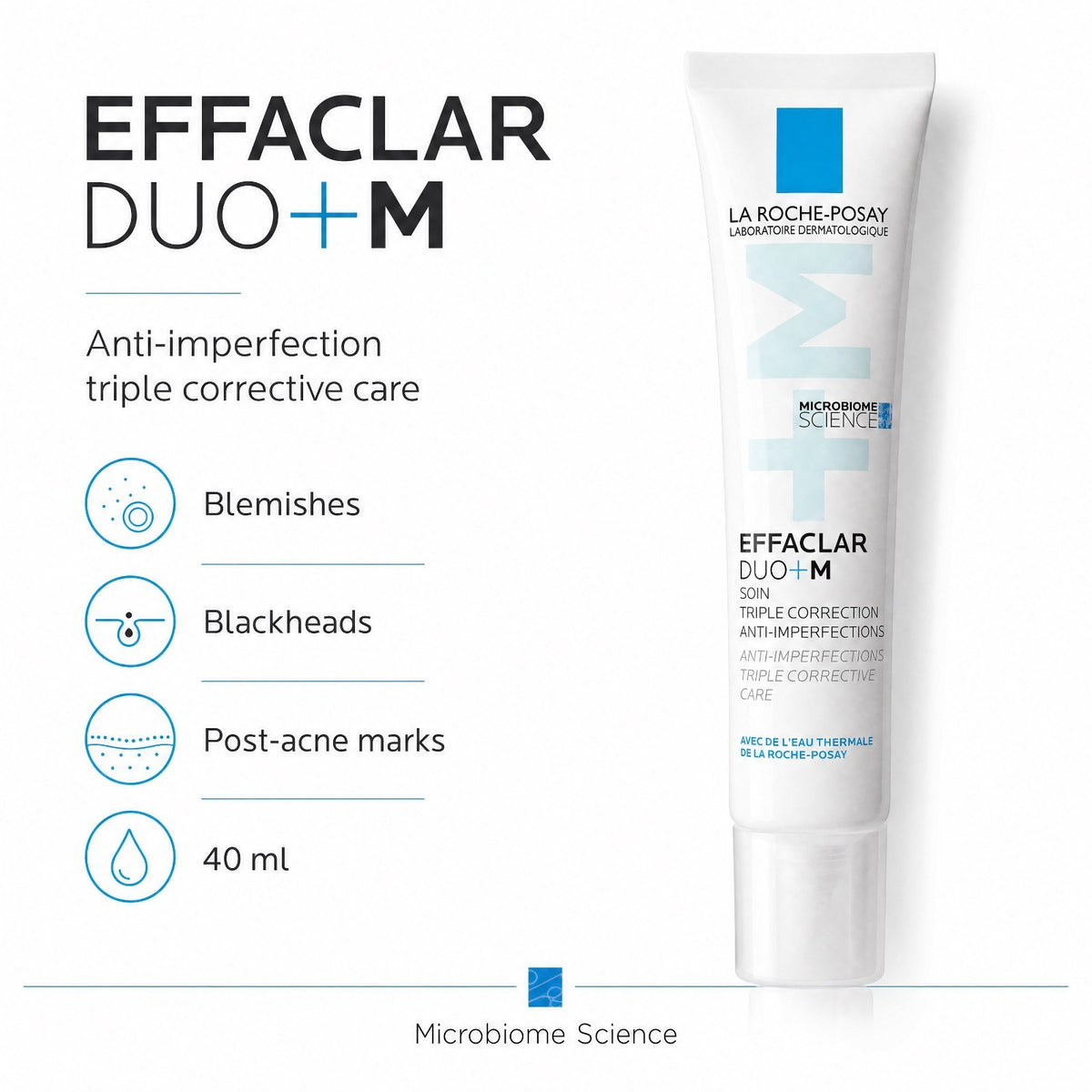 Effaclar Duo Plus M Triple Corrective Acne Treatment 40ml - Oil-Free Gel
