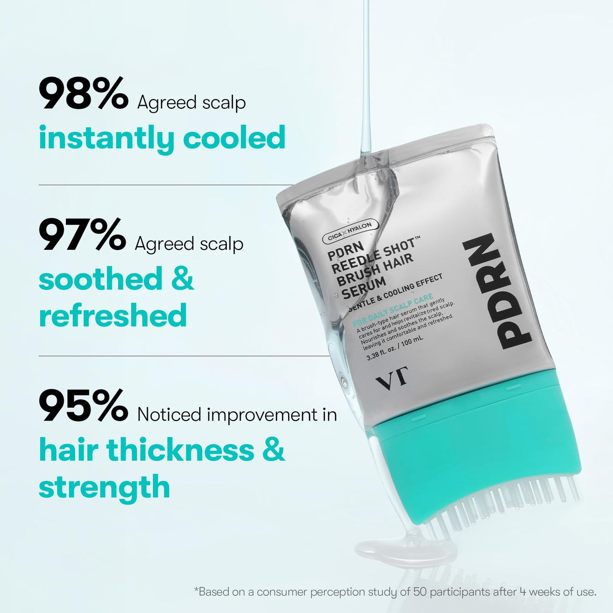 Hair Serum with Cooling Brush Application - Supports Fuller Hair & Scalp Care
