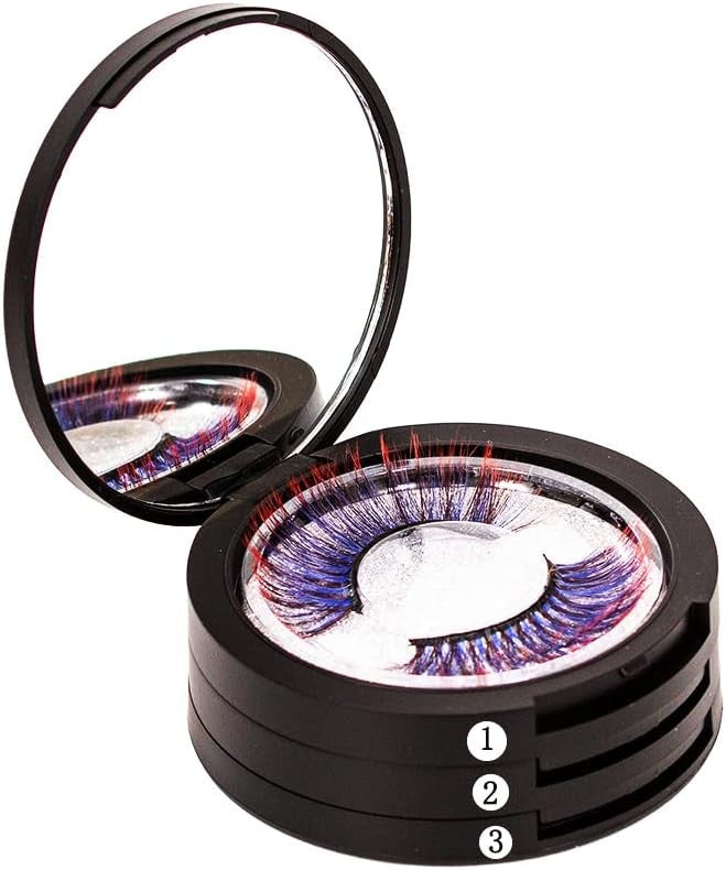 3-Layer Eyelash Storage Box with Mirror - 2 Pack, Compact and Durable