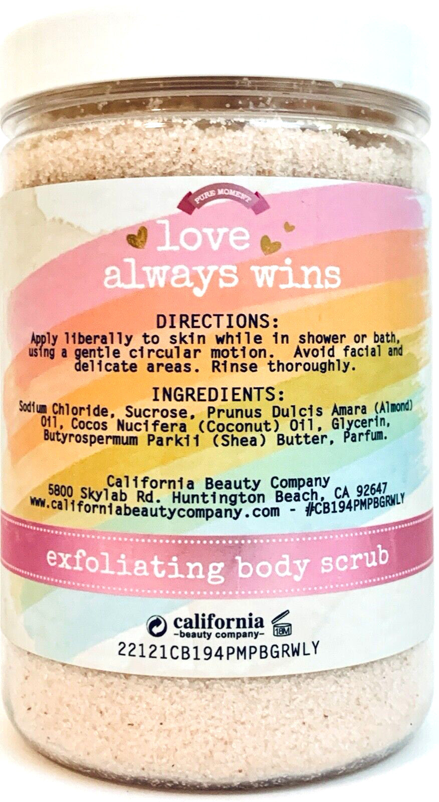 California Beauty Co Love Always Wins Rose Water Lily Exfoliating